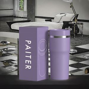 Paiter 17 Oz Stainless Steel Vacuum Insulated Travel Mug <b>Push</b> Pull Lid Office <b>Car</b> Home Use Eco Friendly BPA Free - Product Image 3