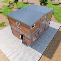 Maison préfabriquée moderne en kit à deux étages avec escalier intérieur, maison conteneur facile à assembler en panneaux sandwich d'acier