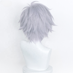 คาวอรุ นางิสะคอสเพลย์วิกผมอะนิเมะ EVA สั้นสีม่วงสีเทาเงินผมสังเคราะห์ทนความร้อนวิกผมฮาโลวีน - Product Image 2