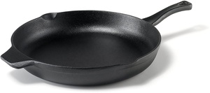 2020 vente chaude d'ustensiles de cuisine en fonte pré-assaisonnés 12 pouces poêle en fonte friture Camping <span class=keywords><strong>BBQ</strong></span> Grill Pan - Product Image 3
