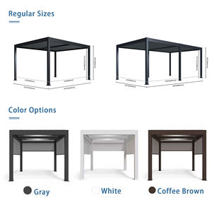 <span class=keywords><strong>Pergola</strong></span> de balcon personnalisée avec éclairage LED, cadre en WPC, lamelles en aluminium et télécommande à intensité variable - Product Image 6