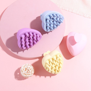 Cepillo de Baño de Silicona en Forma de Corazón, Cepillo Suave para Champú, Masajeador de Cuero Cabelludo de Silicona, Cepillo para Champú para la Cabeza - Product Image 2