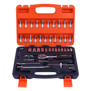 46 Piece <b>Socket</b> Set <b>Ratchet</b> Wrench 1/2 In Chromium Vanadium Steel Auto Repair Tool Kit - Product Image 4