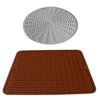 Tapis de séchage antidérapant en silicone résistant à la chaleur, tapis de drainage, tapis de table de cuisine, tapis de comptoir de bar pour verres, tapis de protection pour friteuse à air et four