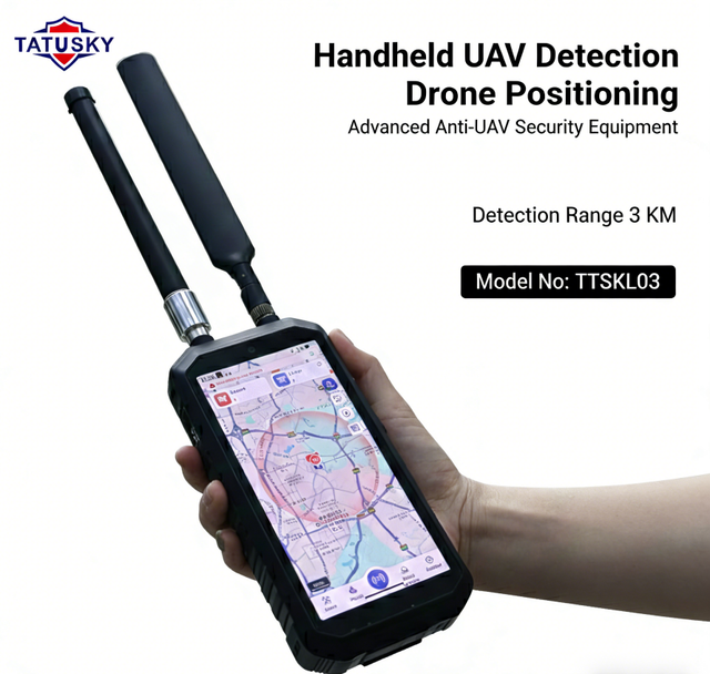 Professional Drone Tracker Alarm System Handheld UAV Tracking Device 3km Full Band 100-6000MHz Detection System
