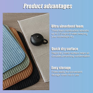 Geschirr trocknungs matte für Küchen theke Mikro faser Absorbent <span class=keywords><strong>Dish</strong></span> Drain ing Wieder verwendbar Wasch bar - Product Image 3