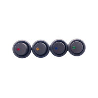 Interrupteur à bascule rond 3 broches 12V pour voiture et bateau, avec voyant LED, 4 couleurs : bleu, jaune, rouge, vert
