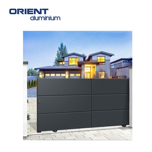 Hợp Chất Tường Thiết Kế Đơn Giản Cổng Chính/Trắng Nhôm Đường Lái Xe Điện <span class=keywords><strong>Auto</strong></span> <span class=keywords><strong>Gate</strong></span> Với Động Cơ - Product Image 5