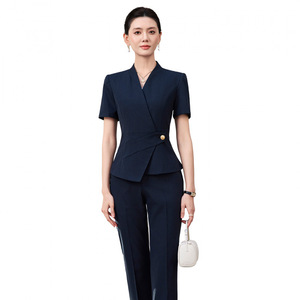 Navy Blue Women's Suit Set Three-Quarter Sleeve Professional Workwear Business Commute Interview Uniform Summer 2026 - Product Image 5