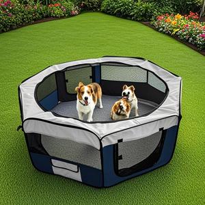 Caseta Plegable para Mascotas, para Viajes y Campamentos al Aire Libre, Transpirable, con Laterales Suaves, Corral para Perros y Gatos - Product Image 1