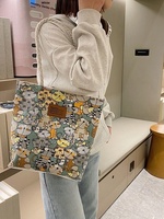 Bolso de hombro de lona para mujer y niña, bolso cruzado de tela no tejida para trabajo en la playa, escuela, viajes, compras