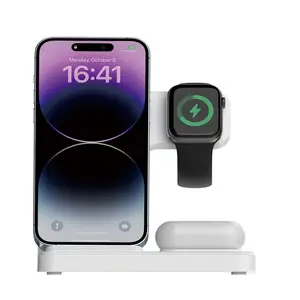 Magnetic Folding Wireless Charger 3 In 1 Wireless Chargers For Phone Smart Watch Stand Wireless Charging Holder