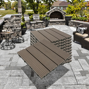 Dalles de <span class=keywords><strong>terrasse</strong></span> DIY couleur café clair, anti-corrosion, antioxydantes, <span class=keywords><strong>pour</strong></span> sols extérieurs en composite bois-plastique - Product Image 3