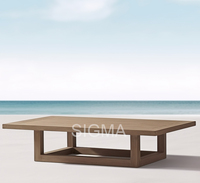 Table basse en teck Sigma résistante aux intempéries, finition naturelle, pour une vie de plein air luxueuse