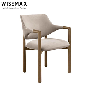 Wisemax đồ nội thất thiết kế mới phòng ăn ghế rắn tro gỗ vải Ghế bành Ghế ăn cho khách sạn nhà hàng quán cà phê - Product Image 6