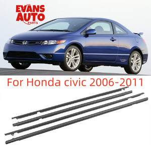 Garniture de vitre de porte de <span class=keywords><strong>voiture</strong></span> chromée pour Honda Civic 2006 2007 2008 2009 2010 2011 Garniture de moulure brillante - Product Image 2