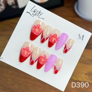 <span class=keywords><strong>Uñas</strong></span> Postizas TSZS Medianas Almendradas de <span class=keywords><strong>Verano</strong></span> con Flores 3D Talladas a Mano, Estilo Francés, Diseño de Concha Marina, <span class=keywords><strong>Uñas</strong></span> Acrílicas - Product Image 5