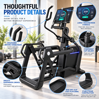 K-FIT GSK4 Cross-trainer à suspension commercial avec écran tactile intelligent, application Bluetooth, charge sans fil, 180 kg, appareil de cardio-training pour la maison