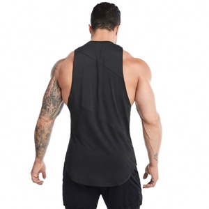 Camiseta sin mangas personalizada para hombre con capucha para gimnasio, camiseta sin mangas transpirable de secado rápido para hombre, chaleco deportivo para entrenamiento - Product Image 3