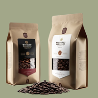 Sacs à Café et Thé Personnalisés Imprimés 2024 avec Valve 250g 500g 1Kg, en Papier Mat, Feuille et Fermeture Éclair, Recyclables