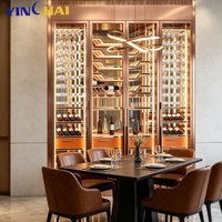 Armoire à vin en acier inoxydable sur mesure, cadre or rose, porte en verre trempé, éclairage d'ambiance LED, stockage de vin à température constante