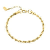 Bracelet en acier inoxydable plaqué or 18 carats pour femme, chaîne baguette CZ, jonc empilable, mélange de cadeaux, vente en gros, OEM