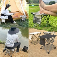 Tabouret de pied pliant rétractable portable de 13.5 pouces personnalisé pour le jardinage en plein air plage randonnée pêche salle à manger utilisation dans la cuisine