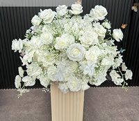 Boule de fleurs artificielles de luxe en soie, fausse grande fleur de gypsophile, 70cm 80cm, centre de table rose rouge pour mariage