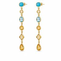Nouvelles boucles d'oreilles européennes et américaines en acier inoxydable coloré avec pampilles et zirconias - boucles d'oreilles clous de luxe au design de niche pour femmes