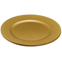 Assiettes de présentation rondes en plastique doré de 13 pouces, assiettes de présentation en plastique gaufré pour la décoration de table de mariage