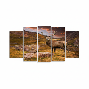 Elegant Deer Horn <b>Canvas</b> Art: Animal Print <b>Wall</b> Decor,SET OF 5 <b>CANVAS</b> - Product Image 2