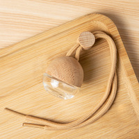 Flacon diffuseur de parfum et d'huiles essentielles en verre vide de 6 ml pour voiture, avec bouchon à vis en bois, MOQ 100 pièces