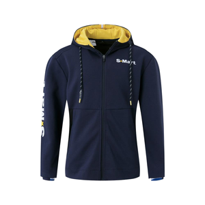 Sweat-shirt à capuche zippé en polaire pour homme avec doublure jaune et impression de logo personnalisé, vêtement décontracté pour l'automne - Product Image 1