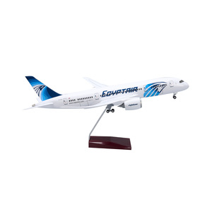 Modelo de Avión de Simulación de 43 cm de Egypt Airlines 787, Avión B787 con Luces, Adorno de Regalo con Tren de Aterrizaje y Caja de Regalo - Product Image 1