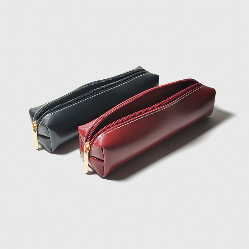 PU Leather Pencil Pouch Zipper Stationery
