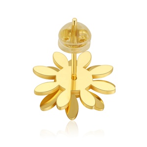 RFJEWEL Etsy Hot 2022 <span class=keywords><strong>orecchini</strong></span> a forma di margherita in acciaio inossidabile 316L placcato oro 24 carati di alta qualità <span class=keywords><strong>con</strong></span> cristalli per le donne - Product Image 2