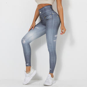 Vente en gros de pantalons de yoga <span class=keywords><strong>sexy</strong></span> à séchage rapide avec impression de mode personnalisés pour femmes pantalons de yoga <span class=keywords><strong>sexy</strong></span> avec leggings de gymnastique <span class=keywords><strong>jeans</strong></span> - Product Image 5