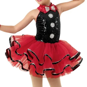 New Red Euro-american Single Original Latin Dance Dress Jazz Stage Performance Sequined Skirt