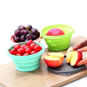 Tùy Chỉnh Logo Bé Có Thể Gập Lại Bát Không Độc Hại Silicone Ăn Bowl