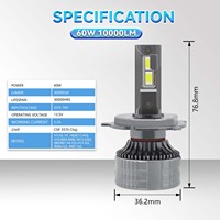 Ampoules de phare LED BB1874 H8 HB3 HB4 880 H11 9012, boîtier bleu, montage rapide, ampoule de remplacement durable et lumineuse, directement de l'usine