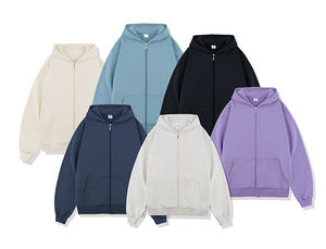 Vêtement d'hiver pour homme, poids lourd, 100% coton, uni, personnalisé, brodé, lavage à l'acide, double fermeture éclair, doublé, coupe ample - Product Image 6