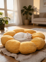 Coussin pour animaux de compagnie en forme de fleur, très vendu, en velours Teddy, doux et moelleux, lavable, chaud, pour chiens et chats de petite taille, pour l'intérieur.