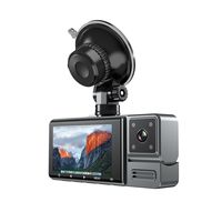 Kamera Keamanan Mobil 3 Saluran DVR 4K 2.5K Penglihatan Malam WiFi Layar IPS 3 inci Sensor-G Perekaman Video Digital Depan/Belakang