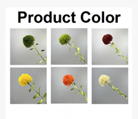 Zachte aanraking Zachte PVC Kunstmatige Groene Dianthus Pompon Ballen Kunstbloemen voor Huis Winkel Showroom Arrangement Presentatie