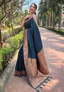 Premium Banarasi Katan Silk Sarees Indian & Pakistani Clothing Wedding Saree Party Wear Saree at Wholesale Supply From India - Product Image 3