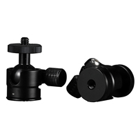 360 °   Tête de trépied pivotante en aluminium avec vis 1/4 pouce, mini rotule de fixation pour éclairage vidéo et microphone
