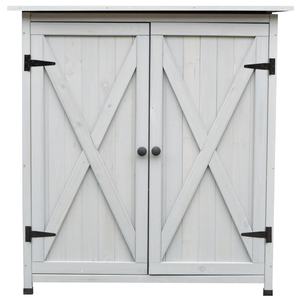 Outdoor Waterproof Garden Tool Storage Rack Double Door Garden Storage Cabinet With Large Storage Space