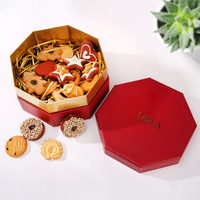 Emballage recyclable de boîte-cadeau hexagonale rouge Boîte d'emballage de bonbon chocolat cadeau gâteau biscuit macaron