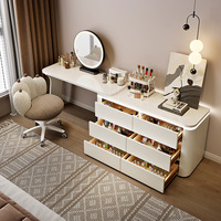 FUBAI YQ-19 2025 Coiffeuse de chambre moderne et minimaliste, style luxe léger, en bois massif, avec tiroirs intégrés