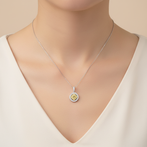 Latest Products Luxury Handmade Exquisite Yellow Diamonds Necklace Jewelry 18K <b>Solid</b> <b>Gold</b> Real Natural Diamonds <b>Pendant</b> Necklace - Product Image 1